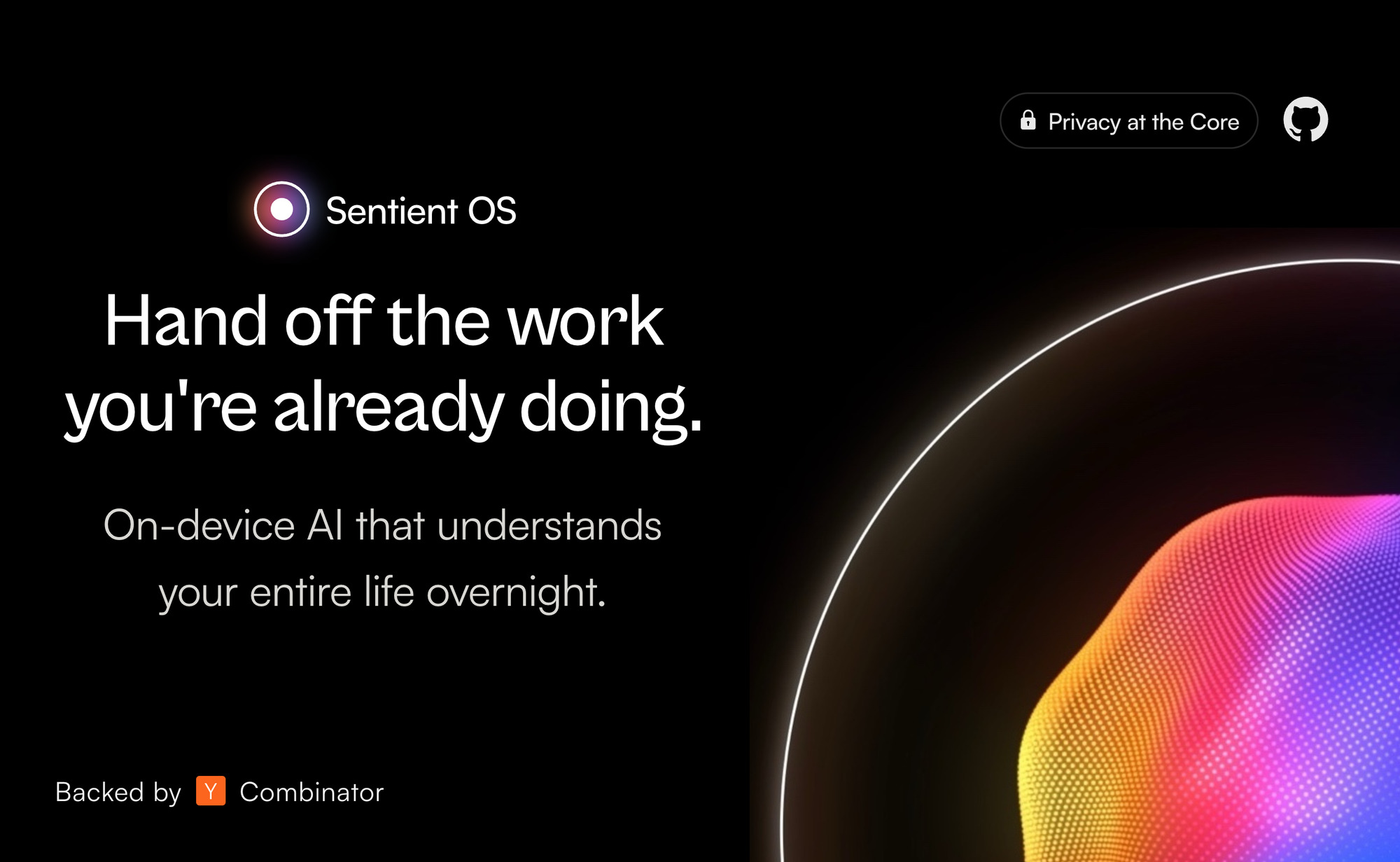 Sentient OS brand image showing the Mac app that drafts replies and runs tasks with its own cursor